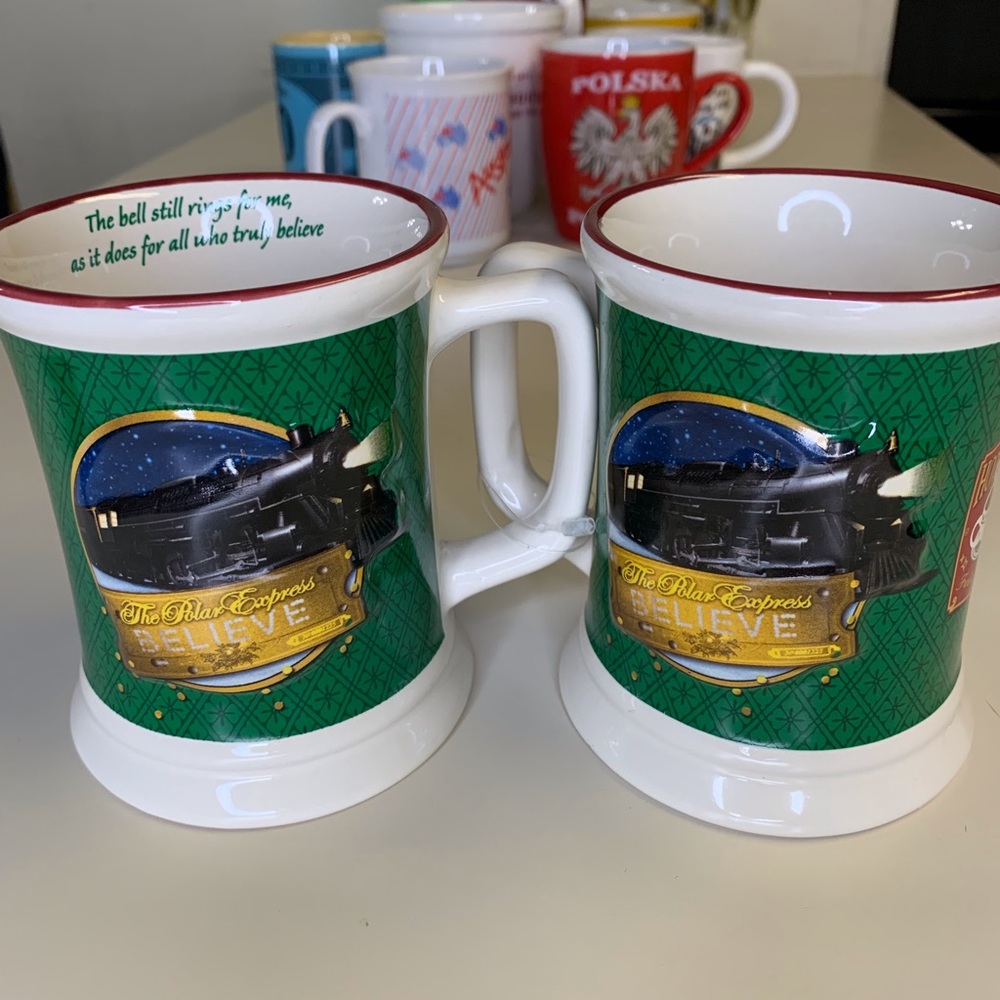 2 Polar Express 3D Mugs Train Ride Believe Ticket